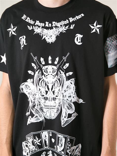 givenchy black gothic sugar skull t shirt|GIVENCHY Psychedelic oversized t.